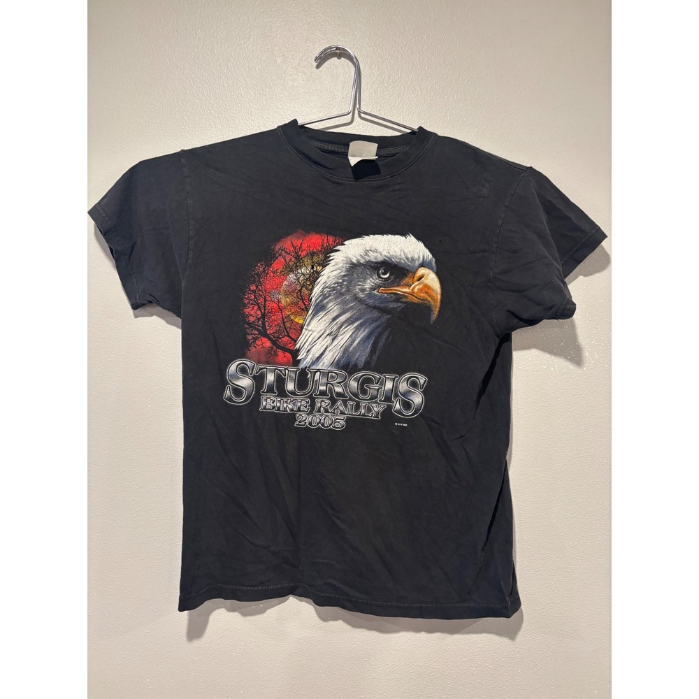 Vintage 2005 Sturgis Bike Rally Eagle Graphic T-Shirt Mens‎ Medium Black Cotton